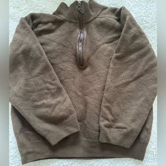 Vintage Brown Quarter Zip Sweater - Picture 1 of 3